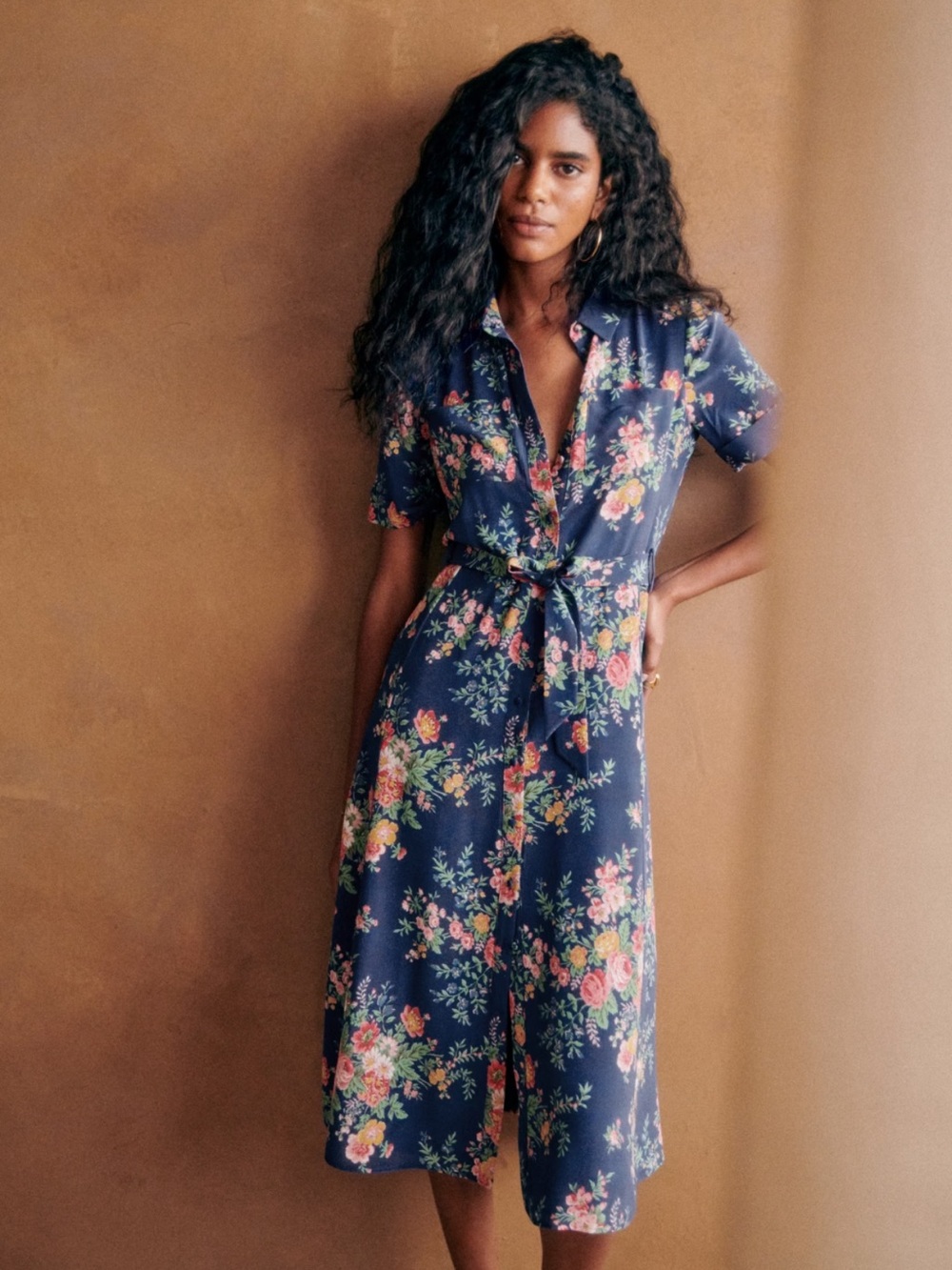 NWT Sezane Adele Dress, 46/14, 100% Silk, Palomba